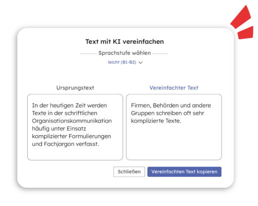 Ein Bild von der capito.ai Textvereinfachung mit künstlicher Intelligenz